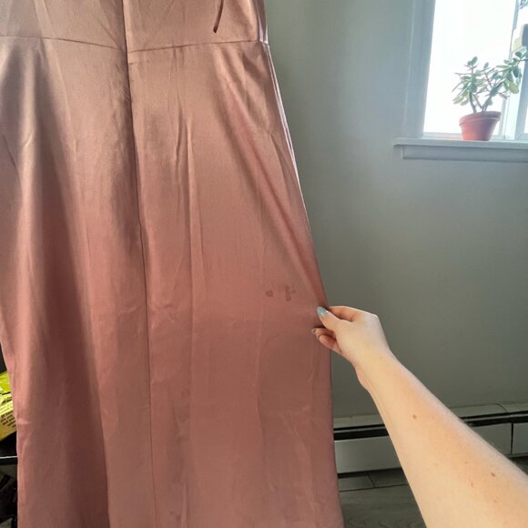 Birdey Grey Catherine Dress in Shiny Satin Desert Rose - Picture 7 of 7